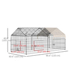 PawHut Outdoor Metal Kennel Enclosure for Small Animals - Beige-Spacious design, animals will have room to move in the enclosure 
