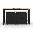 Cat RTA Garage Storage Cabinetry 3-Piece Set with 1 Base, 1 Drawer-Base and 72" Workbench-3-Piece Cabinet & Workbench Set: Two heavy-duty base cabinets paired with a 72″ workbench deliver practical storage and workspace in a compact footprint.