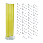Azar Revolving Studio Base Pegboard Floor Stand - 60" x 16" - Yellow-Includes a T-strip sign holder that can be attached to the top of the pegboard display