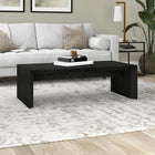 Hudson&Canal Oswin 48"W Rectangular Coffee Table - Black Grain-Finished in wood-look black grain