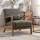Ebello Hertford 26" Wide Mid Century Upholstered Solid Wood Accent Chair with an Extra Pillow - Green-Dimensions: 29" H x 26" W x 32" D