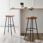 Modway Concord Backless Wood Bar Stools - Walnut - Set of 2-Backless Design
