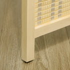HOMCOM 4 Panel Bamboo Hand-Woven Freestanding Room Divider for Home Office - Natural Wood-No assembly required. Open the box and use it