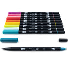 Tombow Dual Brush Pen, Tropical, 10/Pack-Odor-less & Non-bleed Water-based Ink