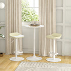 HOMCOM 40" Tall Round Bar Table - White-Two-seater size, perfect for smaller sized home bar and dining spaces
