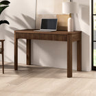 Hudson&Canal Mendoza Rectangular Fluted Desk - 48" W - Satin Walnut-Finished in a wood-look satin walnut finish