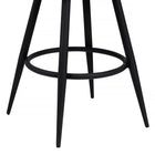 Armen Living Justin 30" Bar Height Swivel Bar Stool in Vintage Grey Faux Leather with Black Metal Legs-6