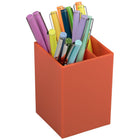 JAM Paper Plastic Pen Holder - Orange-Perfect for de-cluttering your desk with plenty of room for pens, pencils, marker, highlighters, rulers, scissors, and more.