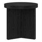 Hudson&Canal Holm 22"W Round Side Table - Black Grain-Tabletop features a weight capacity of 50 lbs