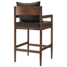 Modway Remington Wood Bar Stool - Charcoal-Non-Marking Floor Glides