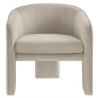 Modway Greer Performance Velvet Upholstered Accent Armchair - Almond-Arrives Fully Assembled