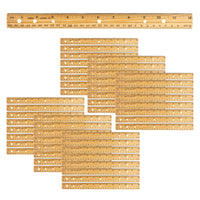 Charles Leonard Economy Wood Ruler - 48 Pack-Double bevel ruler with a natural finish