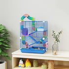 PawHut 5-Tier Portable Hamster Cage with Accessories - Dark Blue-Suitable for small pets like hamsters, gerbils etc 