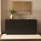 Manhattan Comfort Ardea 60" Contemporary 4-Door Sideboard - Black-Push-to-close door mechanism for a sleek, handle-free look