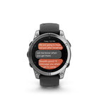 Garmin fēnix E - AMOLED Outdoor Recreation/Adventure Watches - 47 mm - Stainless Steel with Black Silicone Band-Built to U.S. military standard 810 for thermal, shock and water resistance 