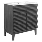 Modway Render 30" Bathroom Vanity Cabinet - Charcaol White-Mid-Century Modern Style