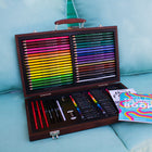 Art 101 Draw & Color Wood - 106 Piece Art Set-Comes with a 15 page coloring book with 8 coloring pages and 7 blank pages