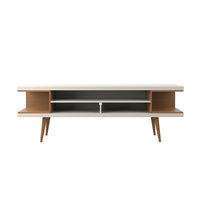 Manhattan Comfort Utopia Off White/Maple Cream TV Stand, 70.47"W (19751)-Free Standing TV Stand for Living Room and Bedroom use.