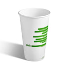 Perk Compostable Paper Hot Cup - 16 Oz. - White Green - 300 Pack-Lined with PLA to protect against leaks