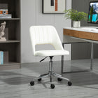 Vinsetto Armless Swivel Computer Desk Chair - Cream White-Scallop shape with stitching creates a relaxed, stylish look