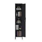 Manhattan Comfort Naomi 15" Modern Single Locker Storage Cabinet - Black-30 Day Limited Manufacturer's Warranty