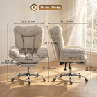 HOMCOM Criss Cross Office Chair with Footrest and Wide Seat - Light Grey-Deep 155° infinitely reclining backrest, with footrest for fully stretching out