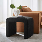 Modway Simba Boucle Fabric Waterfall Stool - Black-Adjustable Foot Caps