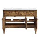 Modway Elysian 48" Wood Double Sink Bathroom Vanity - White/Brown-8