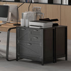 HOMCOM 4 Drawer File Cabinet with Quiet Slides - Black Wood Grain-Reliable structure with anti-tip kit for everyday peace of mind