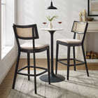 Modway Caledonia Wood Bar Stools - Black Beige - Set of 2-Plywood Seat