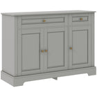 HOMCOM 45.3" L Sideboard Buffet Cabinet - Grey-Large storage space with three cabinets and two drawers for holding daily supplies