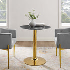 Modway Verne 28" Artificial Marble Dining Table - Gold Black-Artificial Marble Tabletop
