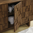 Modway Owen 59" 4 Door Geometric Sideboard - Walnut-Adjustable Shelves