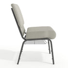 Flash Furniture HERCULES Series 21"W Church Chair in Grey Dot Fabric with Book Rack - Silver Vein Frame-Waterfall Seat reduces pressure on your legs