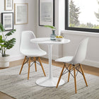 Modway Lippa 28" Round Wood Dining Table - White-Chip-Resistant Metal Pedestal Base
