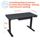 Motionwise M2 Series 48"W Electric Sit-Stand Desk with Dual Motors and Pull-Out Drawer - Black-Dual synchronized motors