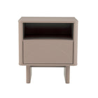 Manhattan Comfort Ella 19.7" Modern Nightstand - Mocha-Modern Nightstand for Bedroom and Living Room Use