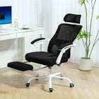 HOMCOM Ergonomic Reclining Office Chair - Black-Reclines to 135° with a footrest, transforming into a comfy nap bed