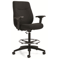 Staples Newdale Medium Back Office Stool - Fusion Carbon Fabric - Black-Medium back office stool