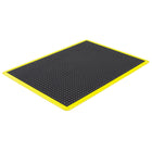 Edgewood Bubble Mat Safety Light Duty Domed Anti-Fatigue Mat - 3' W x 4' L x 5/8" D - Black/Yellow-Light Duty