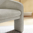 Modway Greer Boucle Fabric Upholstered Accent Armchair - Parchment-Curved Backrest