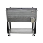Permasteel 80 Quart Furniture Style Patio Cooler - Grey-80 QT Rolling Patio Cooler