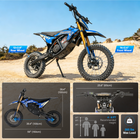 Gyrocopters DX1 Electric Dirt Bike for Adults - Speed upto 65 kmph - PAS Range upto 83 km - Peak 3000W - 14" - Blue-Complete with a high-comfort soft PU leather seat, an adjustable dual-beam headlight (low/high beam), and a protective handlebar safety chest protector, the DX1 is perfectly sized for riders with a recommended height of 4 to 6 FT