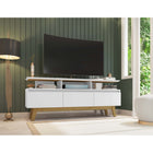 Manhattan Comfort Yonkers 62.99" Mid-Century Modern TV Stand - White-Recommended for up to a 60" TV