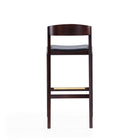 Manhattan Comfort Klismos 20" Mid-Century Modern Faux Leather Upholstered Bar Stool - Black and Dark Walnut - 2 Pack-Delivered to you Fully Assembled! No Assembly Required