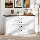 HOMCOM 57.9" L Sideboard with Charging Station and Thickened Top - White Wood Grain-1.2" (3 cm) thick top and reinforced base support up to 192 lb. (87 kg). Anti-tipping kit provides safety