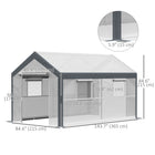 Outsunny 7' x 12' x 7' Heavy Duty Walk-In Greenhouse- Great plant protection with a strong and durable PE cover
 