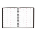 Brownline 2026 Essential 14-Month Monthly Planner - 11" x 8-1/2" - Black - English-Calendars of past, current, and following 4 months on each spread