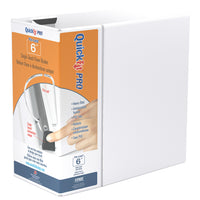 QuickFit Pro HD Single Touch Pin-Lock View Binder - 6" - White-Customizer/Overlay Binder, White,  holds 1350 sheets of paper, for 8.5"x11" size paper