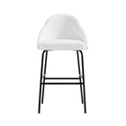 Manhattan Comfort Gracie 22" Modern Leatherette Upholstered Barstool - White and Black-Modern Barstool with Backseat Perfect for Bar and Kitchen Use